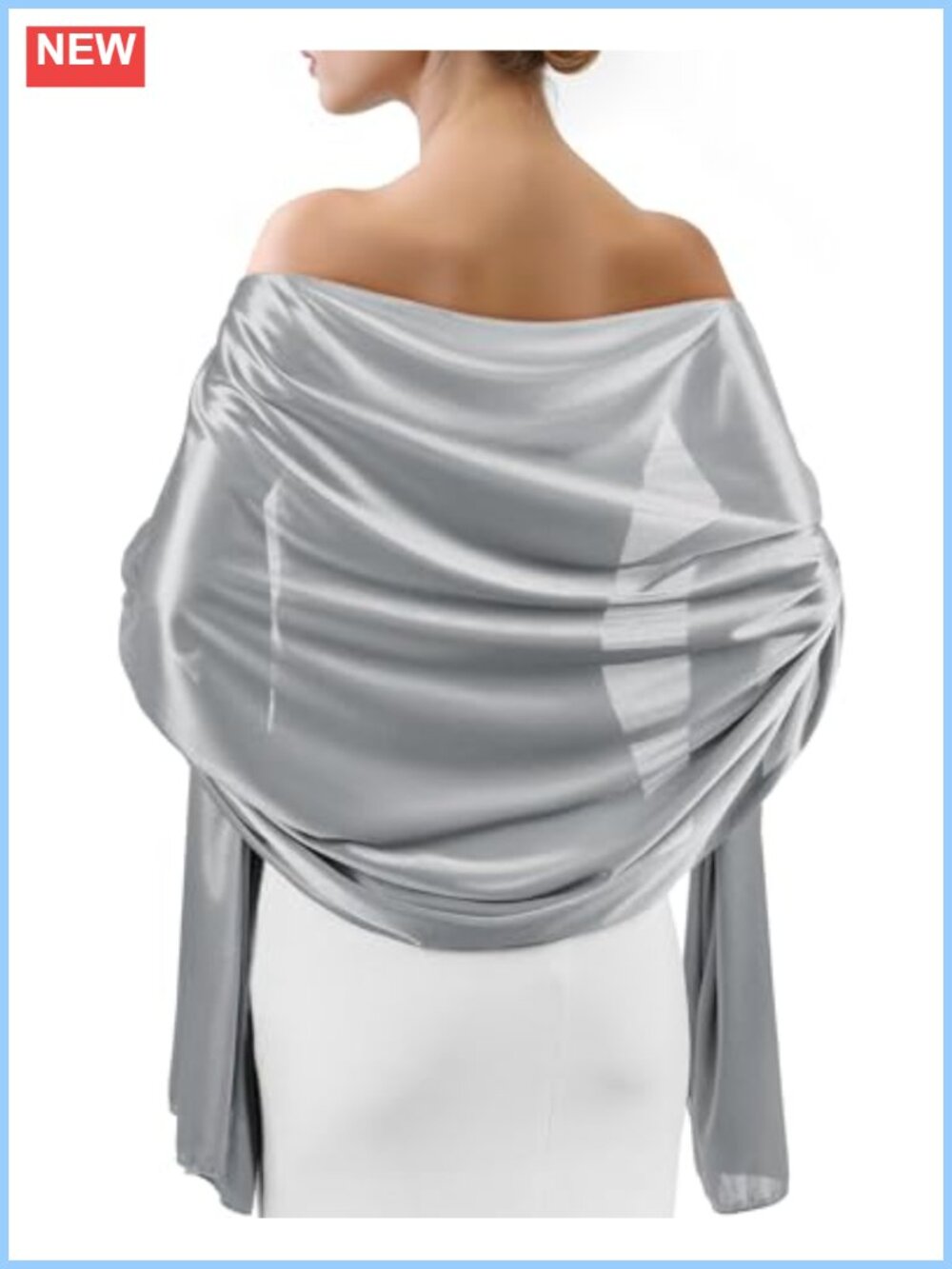 Satin Shawl Wrap Formal Evening Scarf Cover Up Lightweight